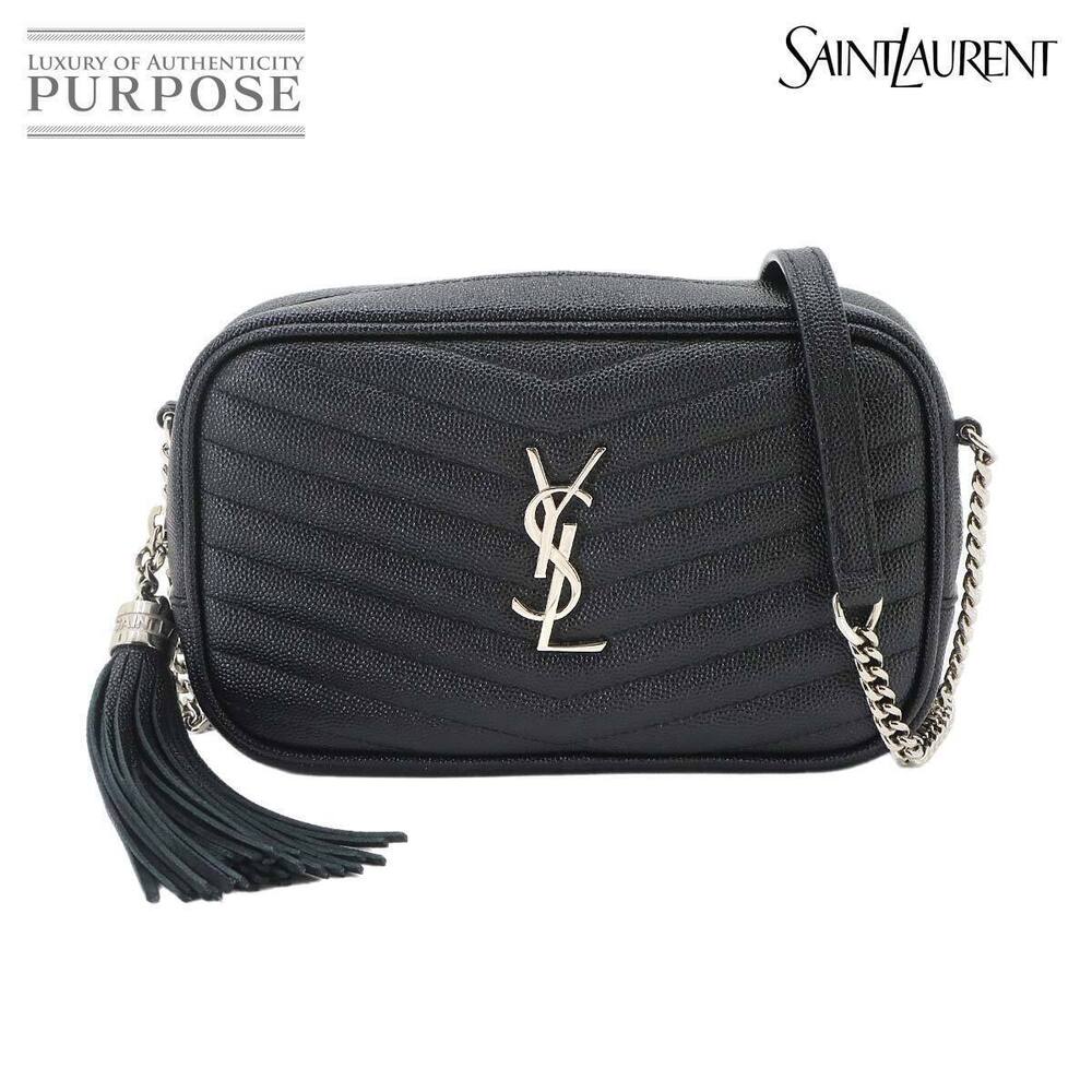 Saint Laurent Lou Chain Leather Shoulder Bag Black